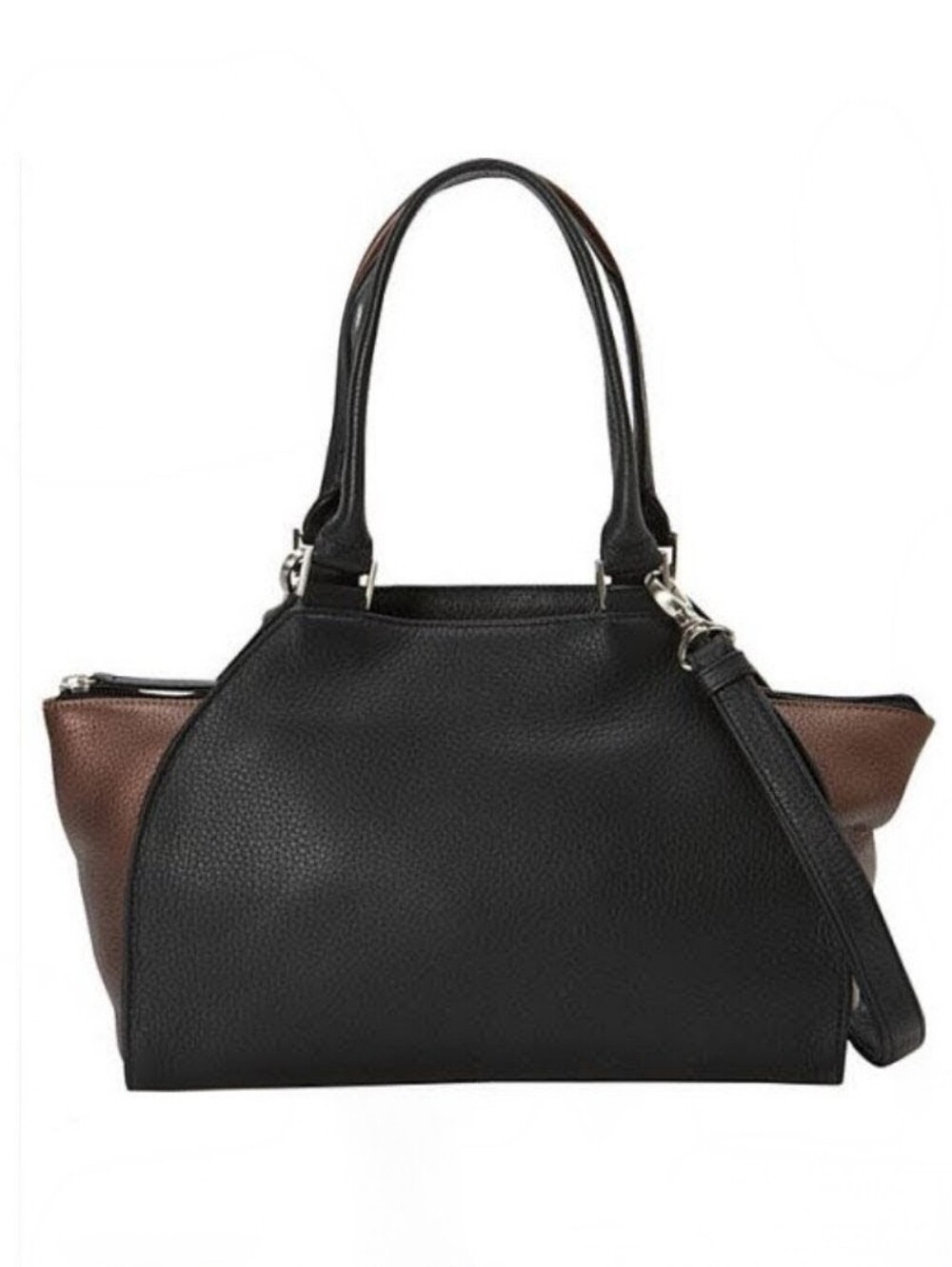 Derek Alexander Central Park Leather Organizer Bag Black Bronze Crossbody Satche